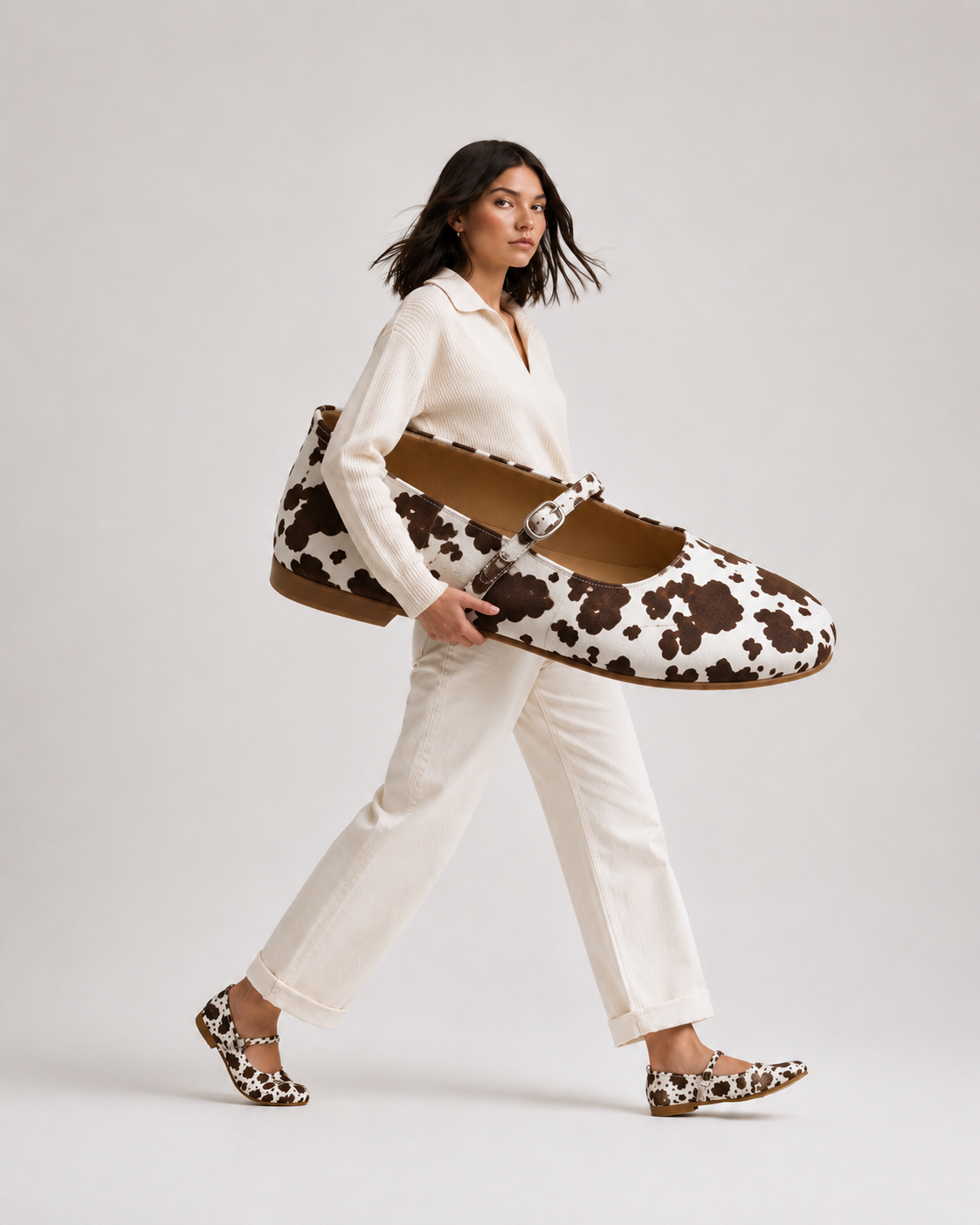 CLEMENTINA FLATS COW PRINT